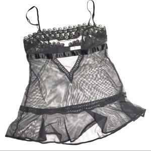 Victoria’s Secret Sheer Black Embroidered Neglige